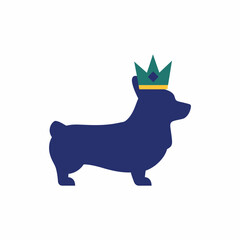 Charming Royal Corgi Dog Mascot Wearing a Stylish Crown