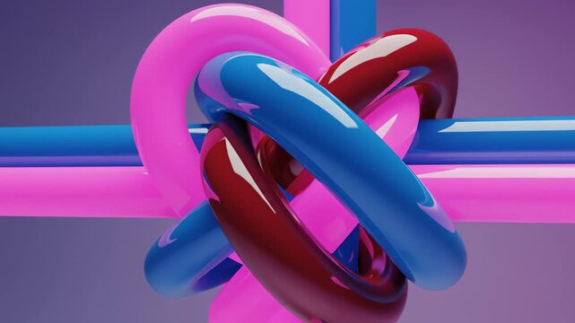 Colorful intertwined rings on gradient background