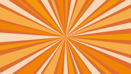 レトロなオレンジカラーの放射状の線の背景素材