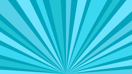 青色のポップな集中線の背景素材