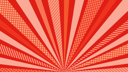 赤色の可愛いラジアル線の背景グラフィック