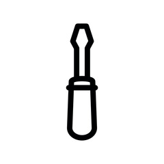 Simple Manual Screwdriver Tool Icon in Minimalist Outline Style