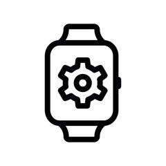 Wearable Device Configuration Icon with Screen Gear Graphic