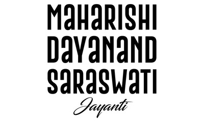 Obraz premium Maharishi Dayanand Saraswati Jayanti Title Text PNG