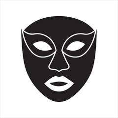 black mask on white background