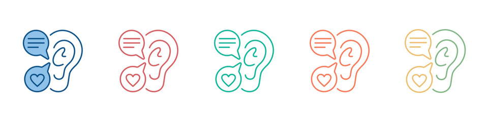 Obraz premium Listening Icon Set Multiple Style Collection 
