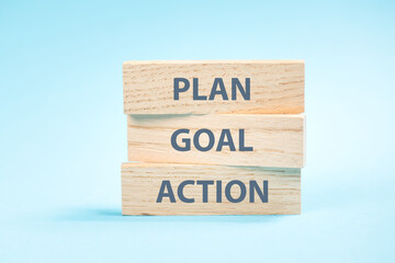 Plan, goal and action, business strategic planning concept, progression for success, progress, motivation, opportunity and inspiration