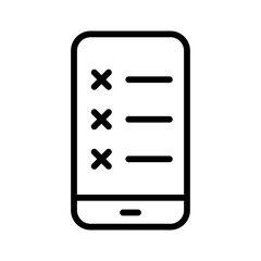 Phone and checklist cross icon