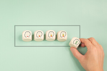 Exhausted by stress against healthy positive lifestyle, work life balance loading, burnout, low energy, people recover from empty to full battery