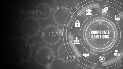 Corporate solutions with gears and financial business money