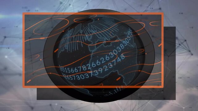 Digital school icons and math equations animate for a business-tech concept.