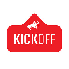 kick off sign on white background