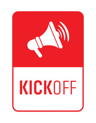 kick off sign on white background