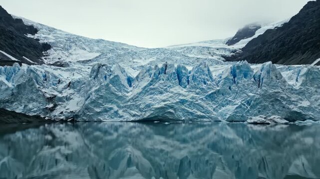 Glacier ice formations in water