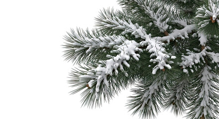 Obraz premium Pine branch covered in snow