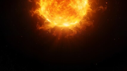 Obraz premium Glowing fiery celestial sphere