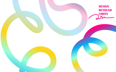 Obraz premium Abstract Color Gradient Shape Waves. Line Vector Color Pattern on a Transparent Background. 