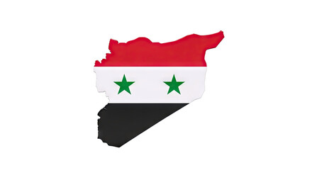 Fototapeta premium Map of Syria with Flag