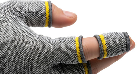 Macro View of Durable Breathable Knit Texture of Mobile Gaming Finger Sleeves