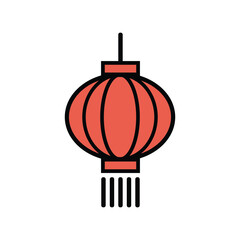 Red paper lantern hanging isolated traditional festival decoration light