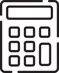 Simple Line Icon of a Calculator