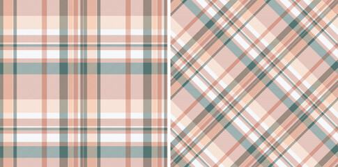 Two seamless plaid patterns side by side, perfect for backgrounds, textile design, or adding a touch of cozy style to any creative project with its earthy tones.