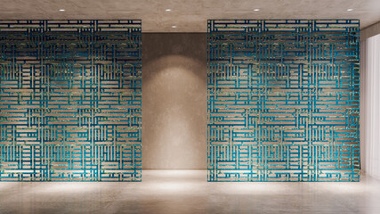 Obraz premium Large luxury modern bright interiors Living room mockup illustration 3D rendering