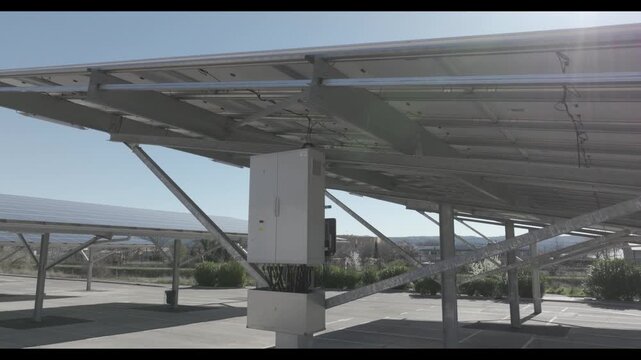 Solar panel car park producing renewable energy