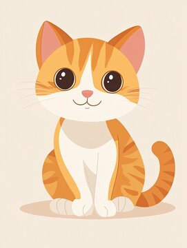 A cute cartoon illustration in a baby animal flat style