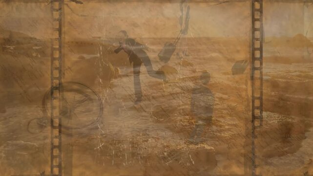 Animation of interference over diverse people and compass