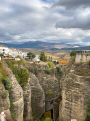Obraz premium El Tajo Gorge and Puente Nuevo Bridge in the City of Ronda at Sunset, Andalusia, Spain