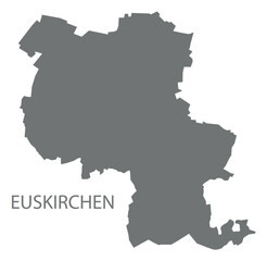 Obraz premium Euskirchen city map with boroughs grey illustration silhouette shape