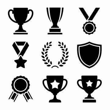 Trophy and Award Collection: A striking assortment of achievement symbols, meticulously crafted to represent honor, dedication, and the pinnacle of success.