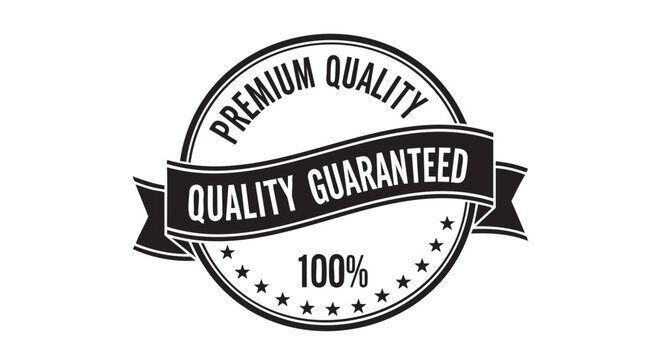 Premium quality guarantee seal with hundred percent satisfaction badge