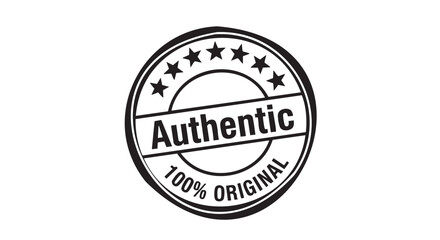 Obraz premium Round stamp seal with stars indicating authentic original certification