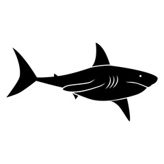 Obraz premium Shark vector icon. Fish Illustration sign. Ocean life symbol or logo.