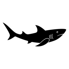 Fototapeta premium Shark vector icon. Fish Illustration sign. Ocean life symbol or logo.