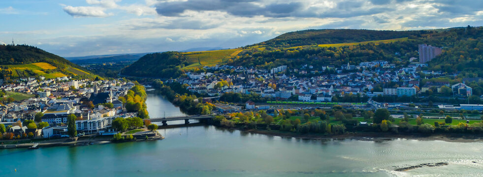 Rheinpanorama Landschaftspanorama Rheinland Bingen am Rhein