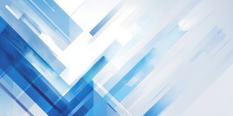 Fototapeta premium Abstract Background of Geometric Shapes in Blue and White Hues with Dynamic Composition Ideal for Modern Design Templates and Presentations