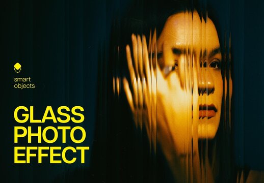 Glass Photo Effect Mockup