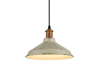 Vintage industrial pendant light isolated on transparent background