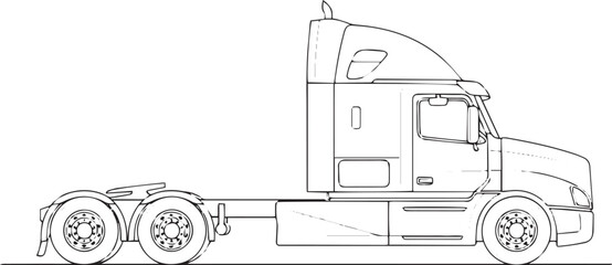 silhouette of clean vector of NicotineHaul Outline Truck isolated on white background