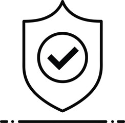 Vector Illustration of Shield icon with checkmark, symbolizing security and approval
