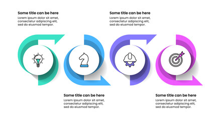 Infographic template. Circles with arrows and 4 steps