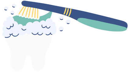 Tooth Brushing Vector Illustration
