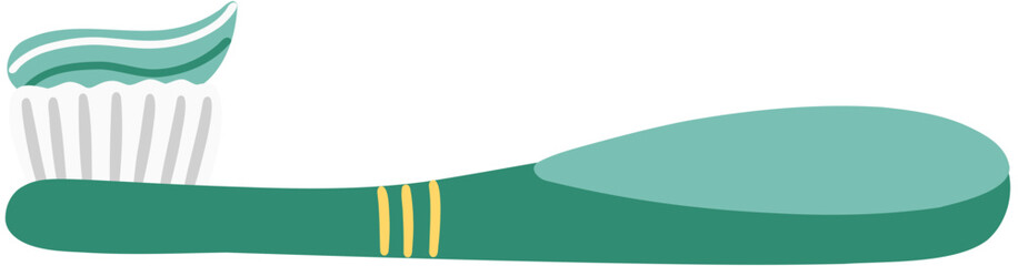 Toothbrush with Toothpaste Vector Illustration