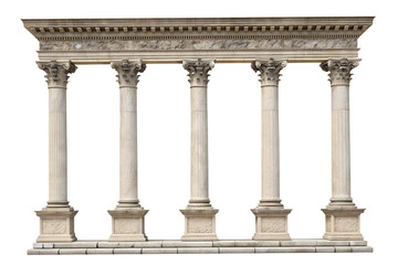 Naklejka premium Elegant classical arch supported by stone columns, luxury architecture element, isolated on transparent background, PNG