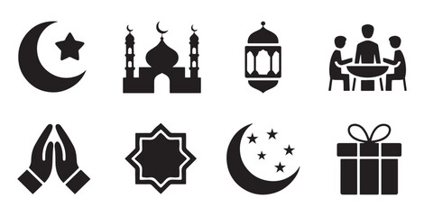 Set of islamic symbols and icons collection