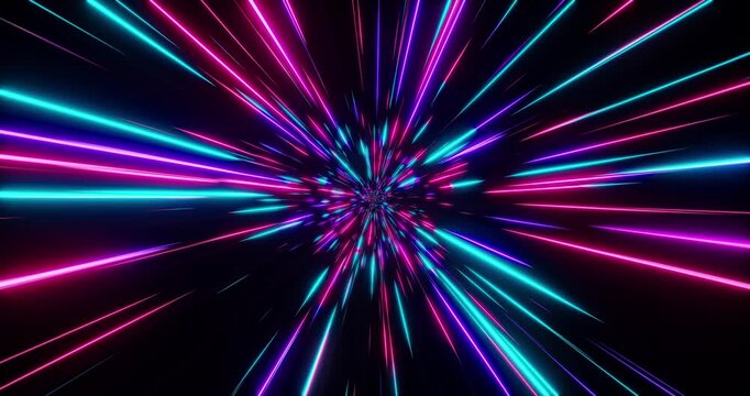 Dynamic fantastic, neon, tunnel background.