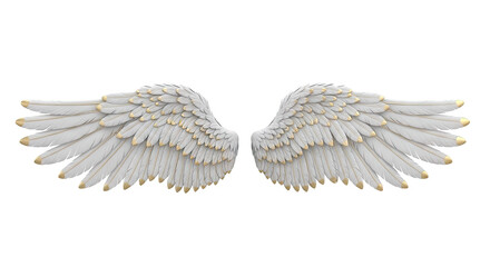 Fototapeta premium Elegant White and Gold Angel Wings